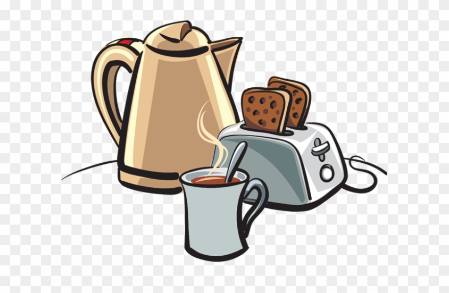 Breakfast Foods Clip Art - Tea And Toast Cartoon - Png Download