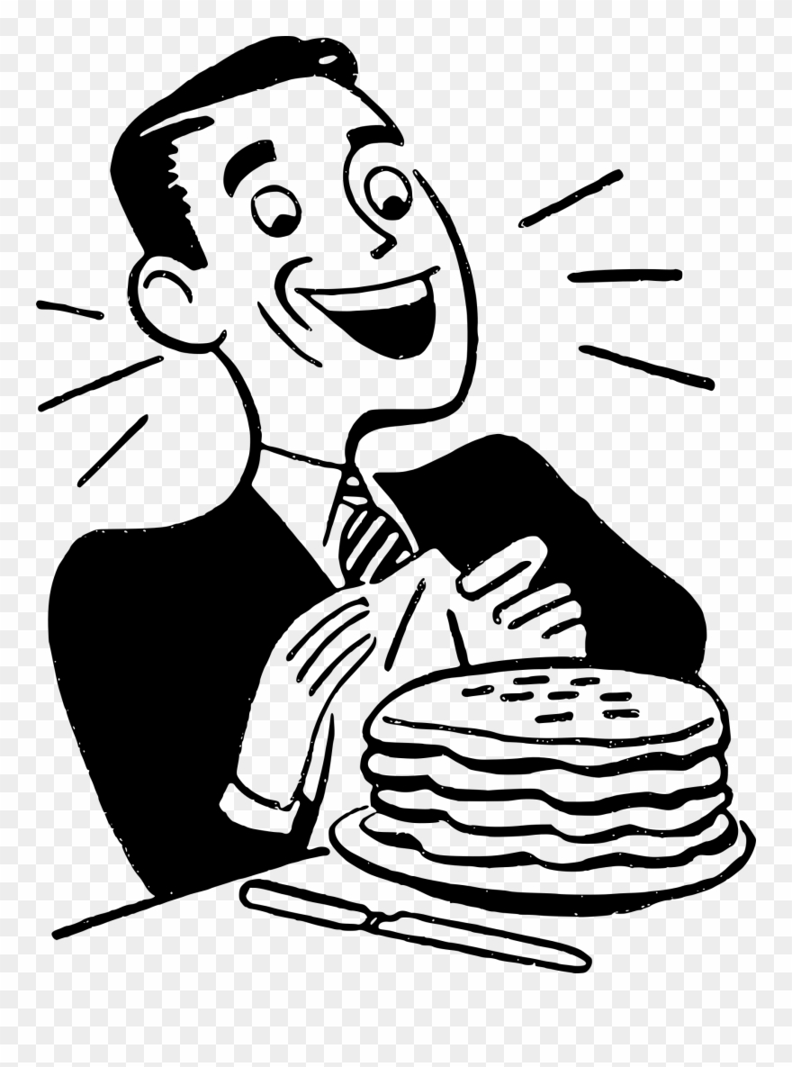 Png Library Person Eating Drawing At Getdrawings Com - Man Eating Pancakes Clipart Transparent Png