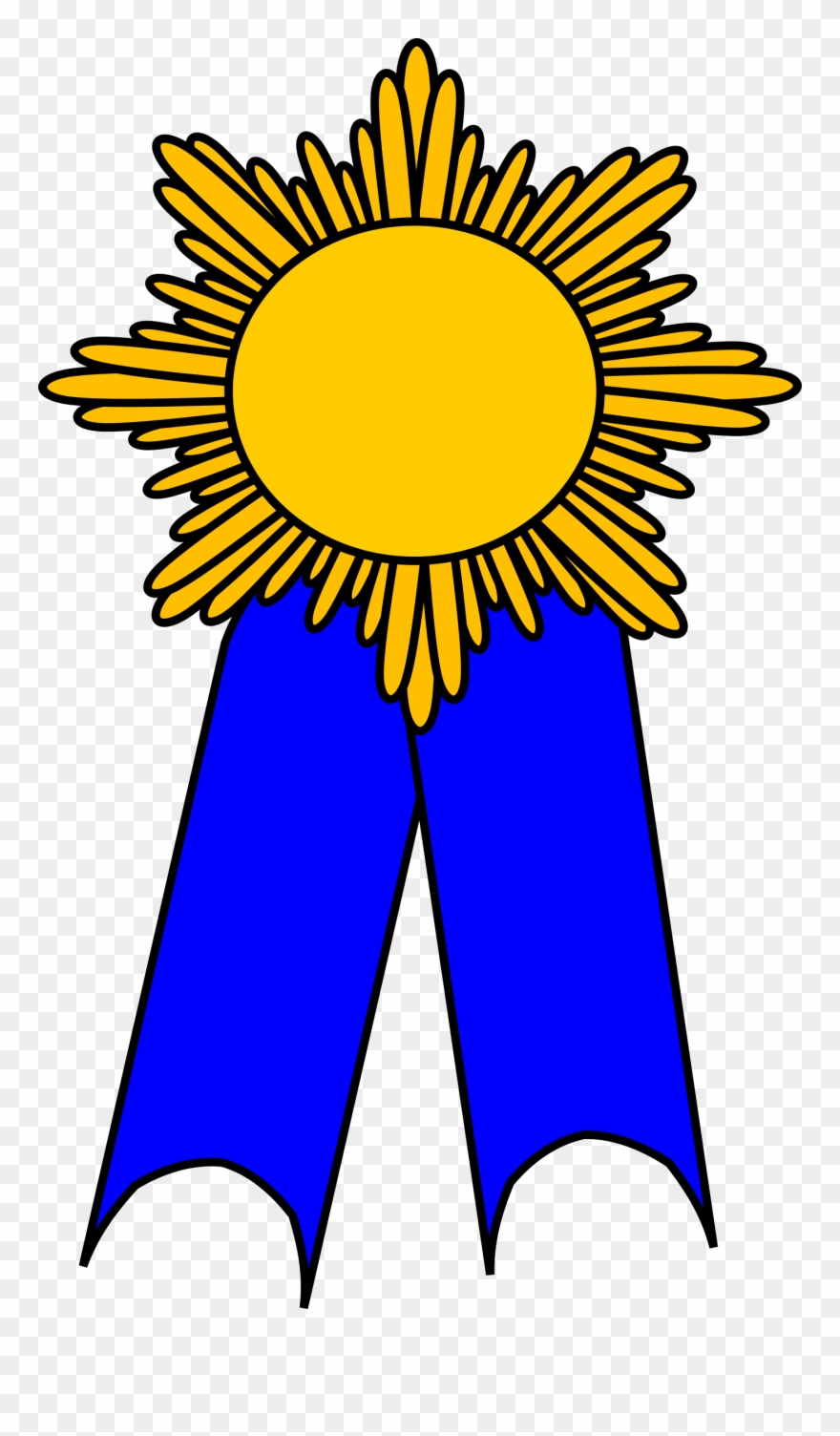 Big Image - Gold And Blue Ribbon Clipart