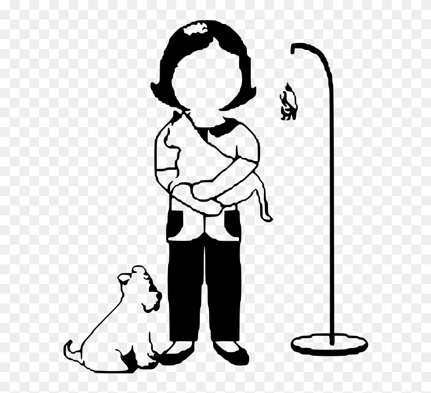 Vet Assistant Clipart - Vet Clip Art Black And White - Png Download