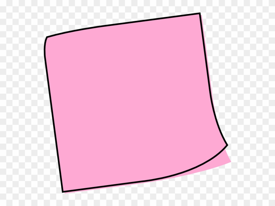 Pink Post It Note Cartoon Clipart