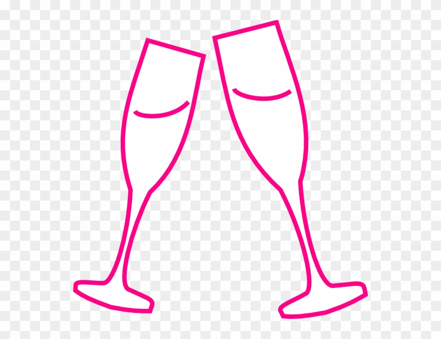 Pink Champagne Glass Clipart - Png Download