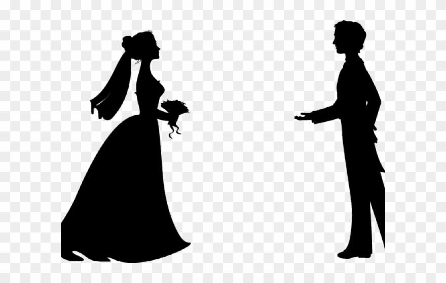 Bride Clipart Silhouette Clip Art Pink - Bride Clipart - Png Download