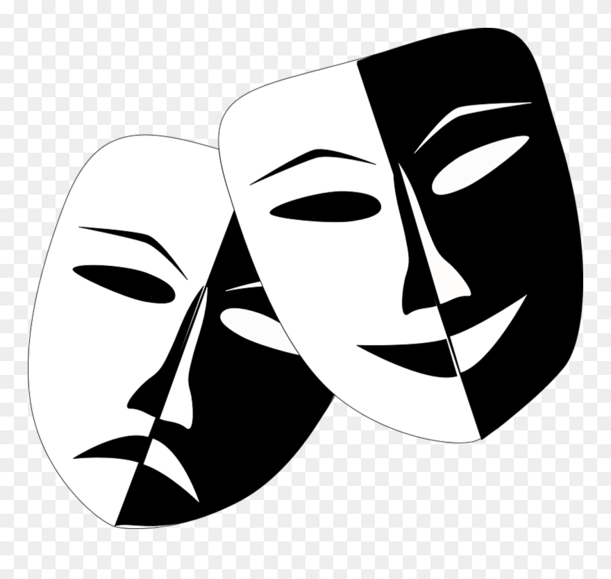 Comedy Masks - Theatre Masks Clipart