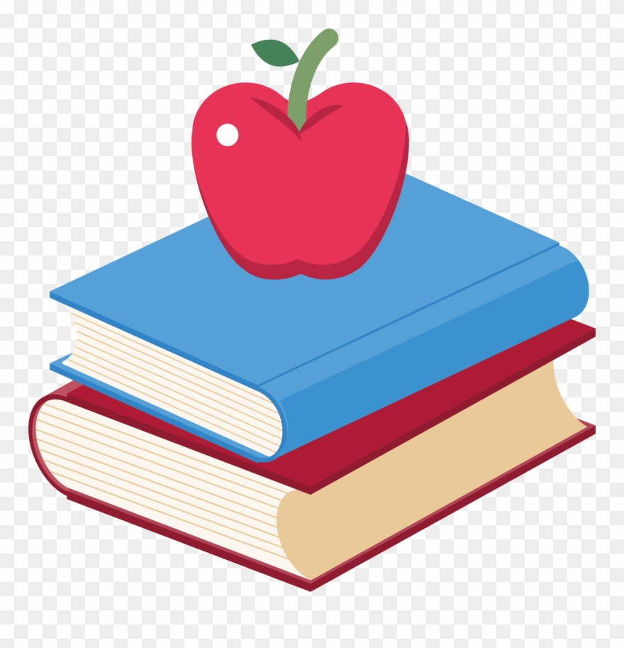 Book Apple Clip Art - Apple And Books Png Transparent Png
