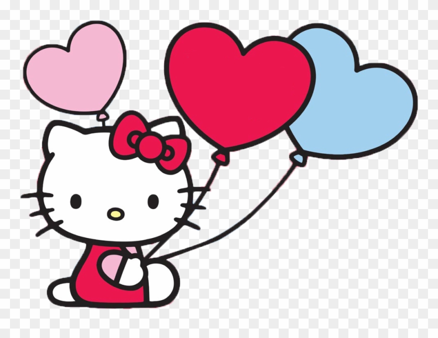 Image - Hello Kitty With Balloons Clipart - Png Download