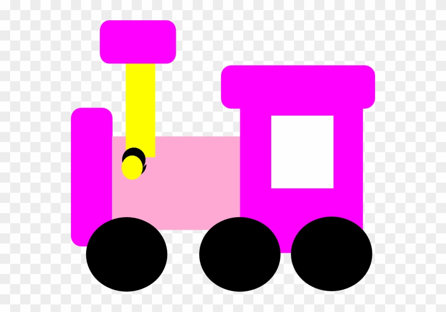 Pink Train At Clker - Pink Train Clip Art - Png Download