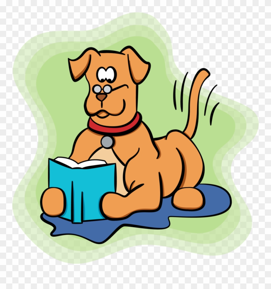 Cartoon Dog Reading Clipart Dog Paw Clip Art - Clip Art - Png Download