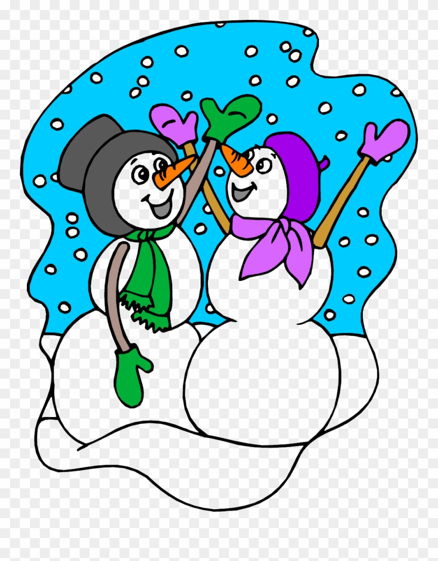 Snow Weather Happy Snowman Sisters - Snowy Weather Clipart - Png Download