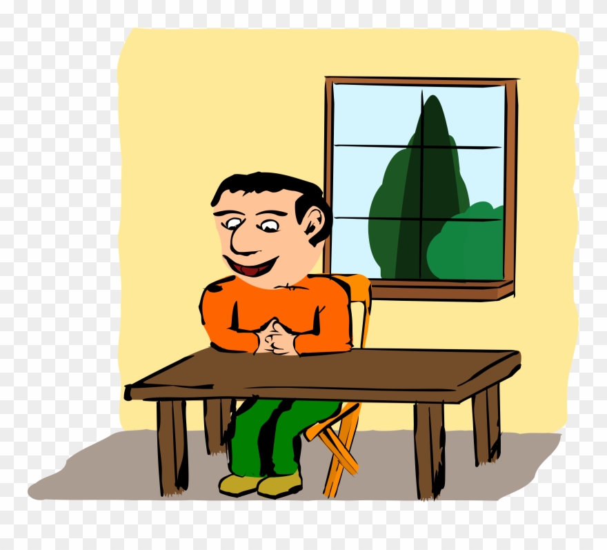 Sitting At Home Clipart Table Clip Art - Sitting At The Table Clipart - Png Download