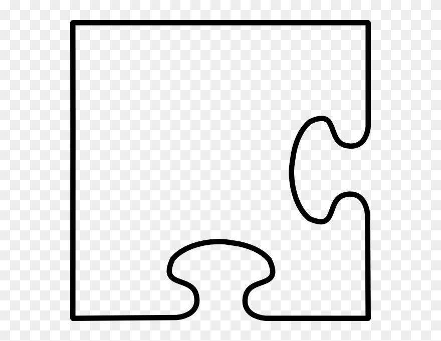 Jigsaw Puzzle Piece Clip Art - Corner Jigsaw Puzzle Piece - Png Download