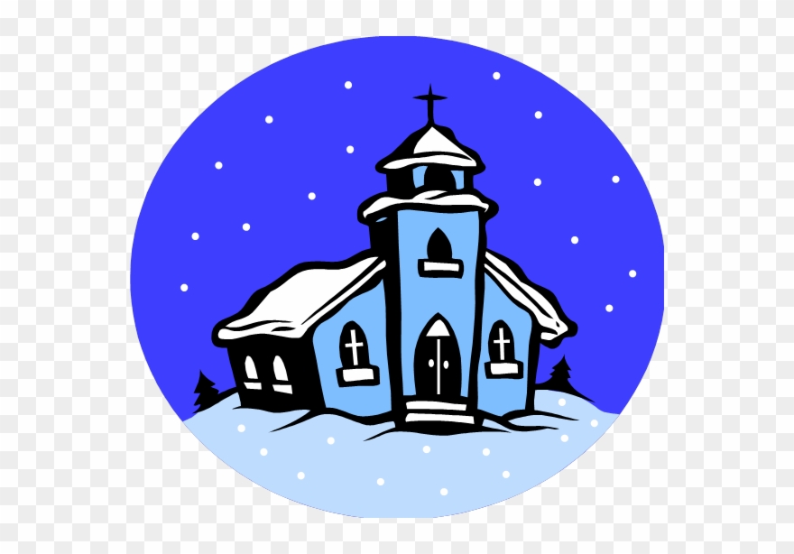 Winter Clipart Church Scene - Winter Church Cartoon - Png Download