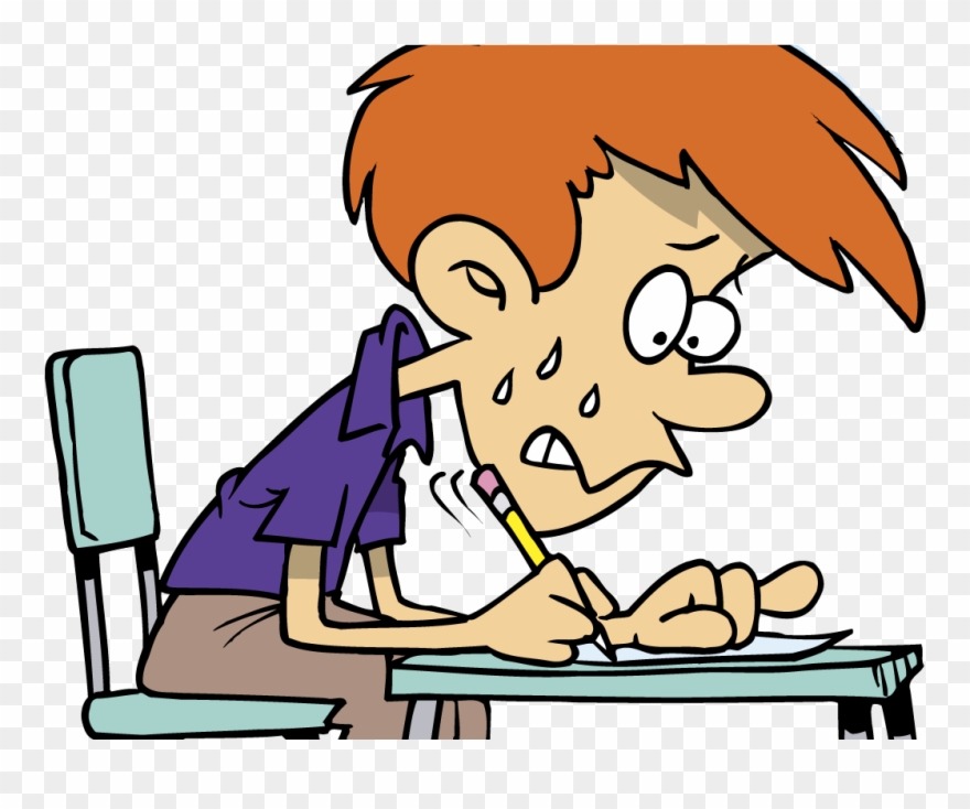 Nervous Class Presentation Clipart - Student Taking Test Clip Art - Png Download