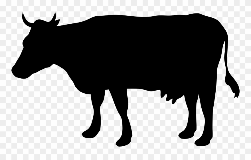 Cow Silhouette Clip Art Free At Getdrawings - Silhouette Cow Clipart Png Transparent Png