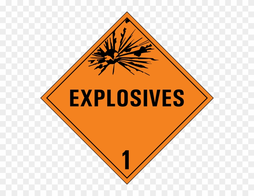 Free Vector Class 1 Danger Sign Clip Art - Dangerous Goods Labels Explosives - Png Download