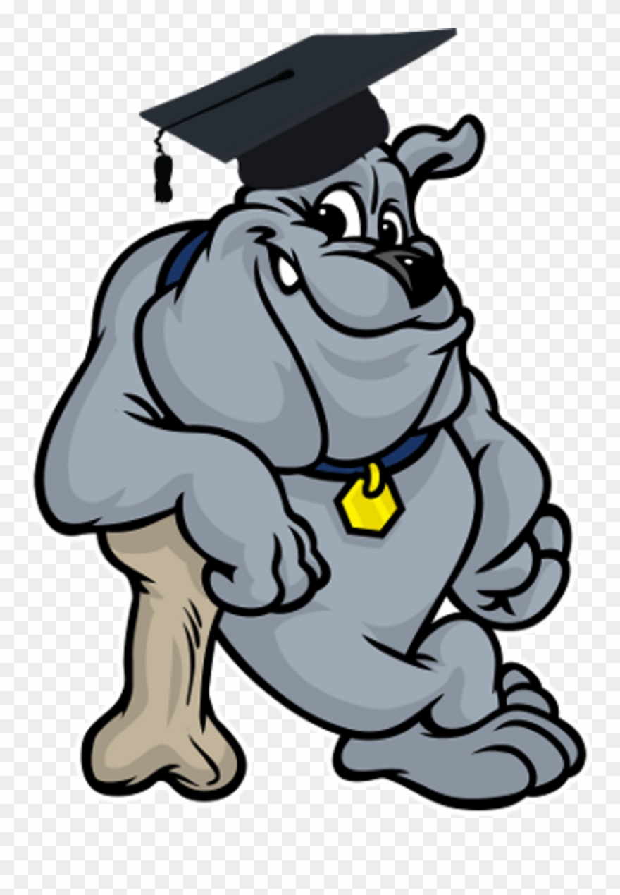 Bulldog With Graduation Cap Clipart - Png Download