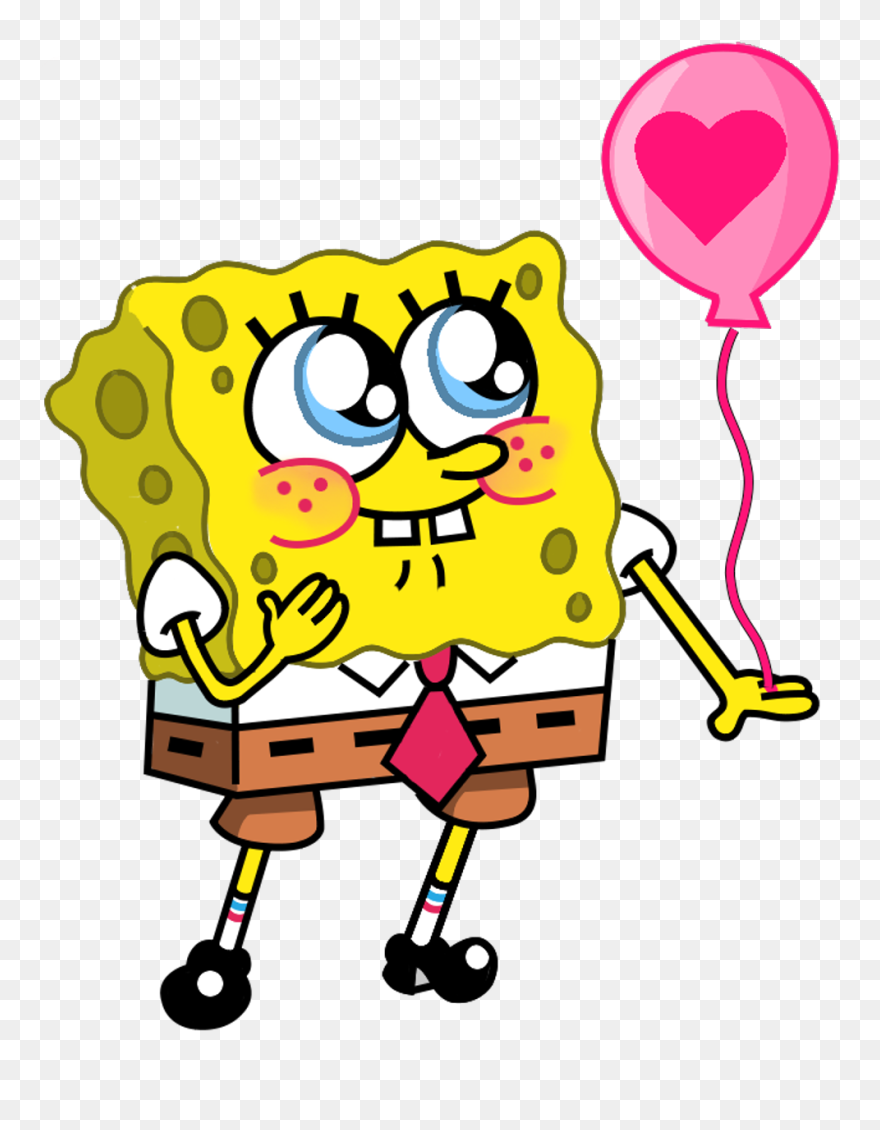 Image Result For Its My Birthday Spongebob Clip Art - Spongebob With A Heart - Png Download