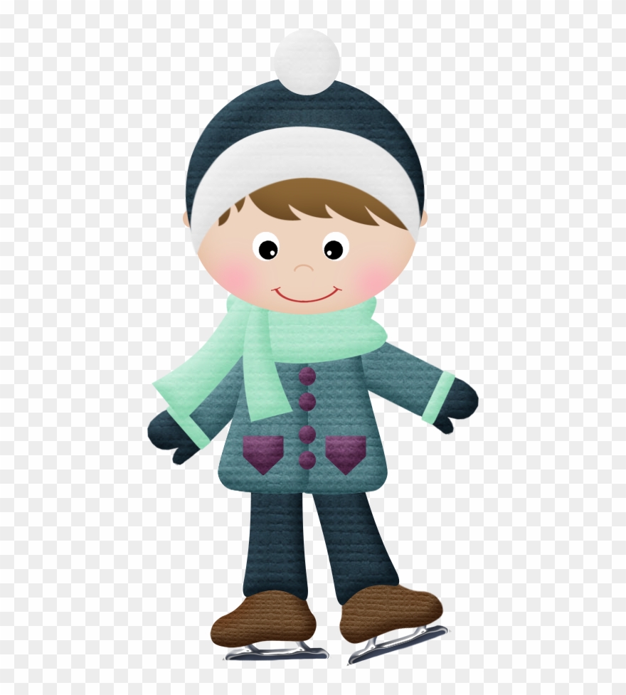 B *✿* Winter Clipart, Christmas Clipart, Christmas - Boy Ice Skating Cartoon Png Transparent Png