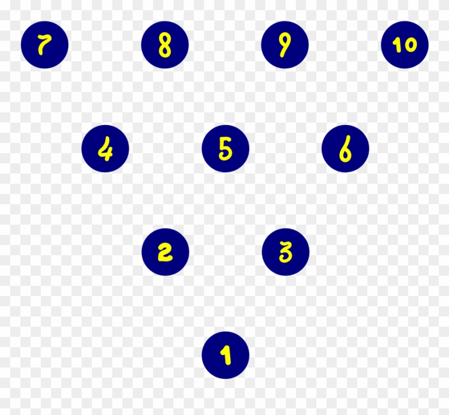 Bowling Pin Layout Clipart, Vector Clip Art Online, - 10 Pin Bowling Set Up - Png Download