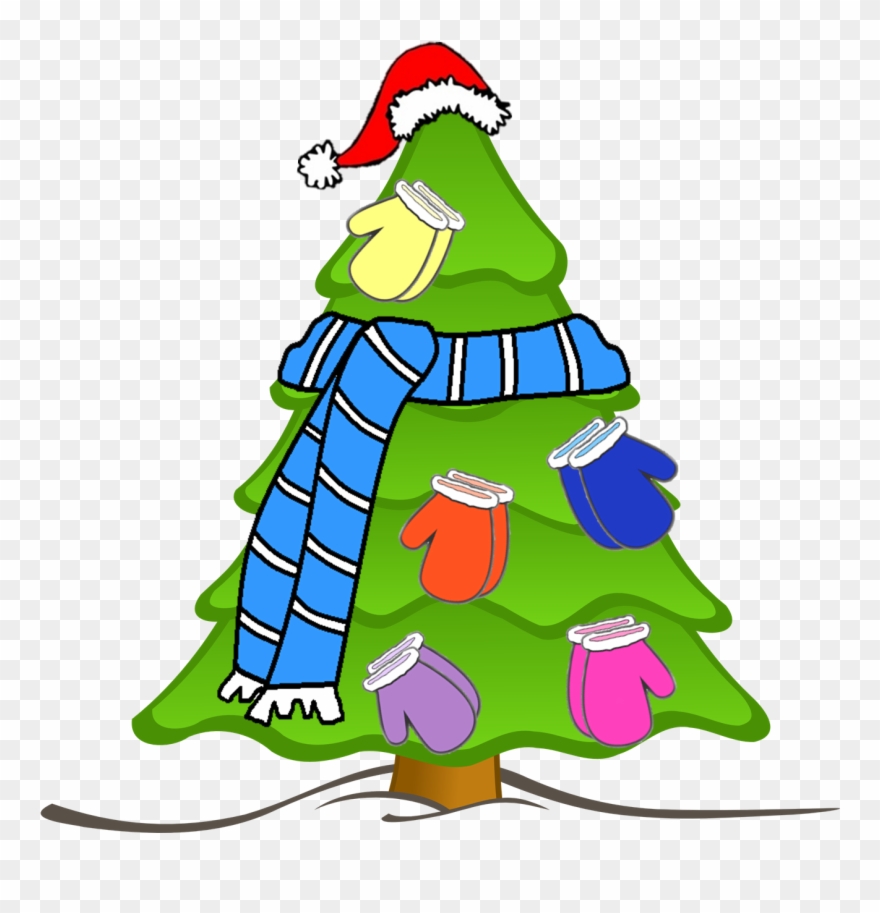 Collection Of Mitten Tree High Quality - Christmas Tree Drawing Design Clipart