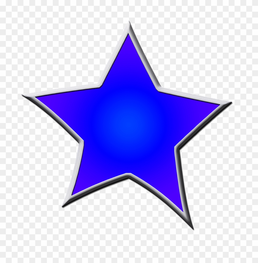 Star In Blue Clipart Borders And Frames Clip Art - Blue Star White Outline - Png Download