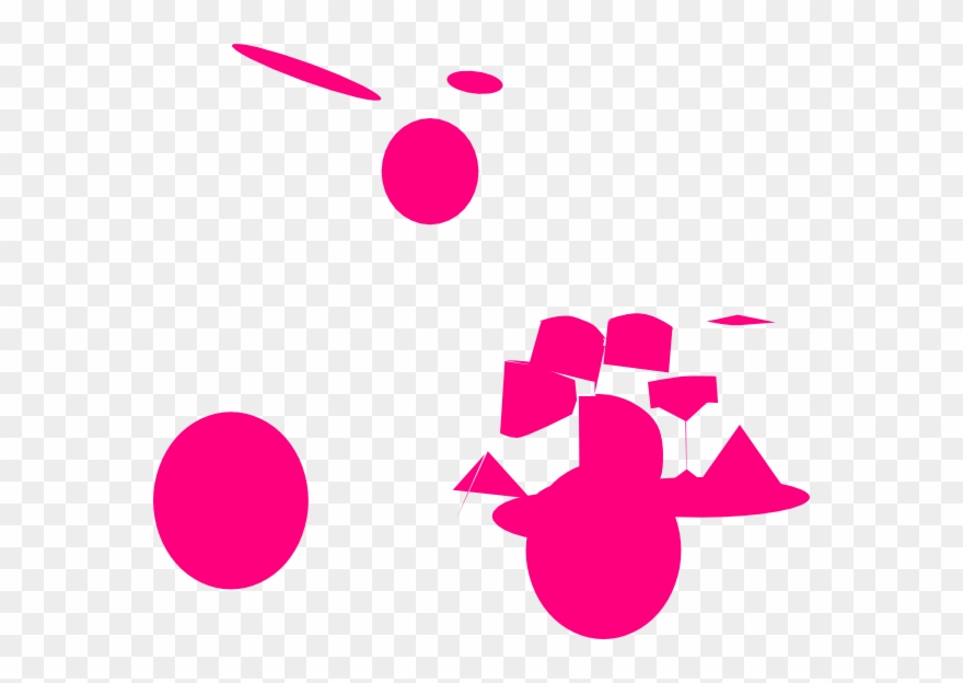 Pink Clipart Drum Set - Drums - Png Download