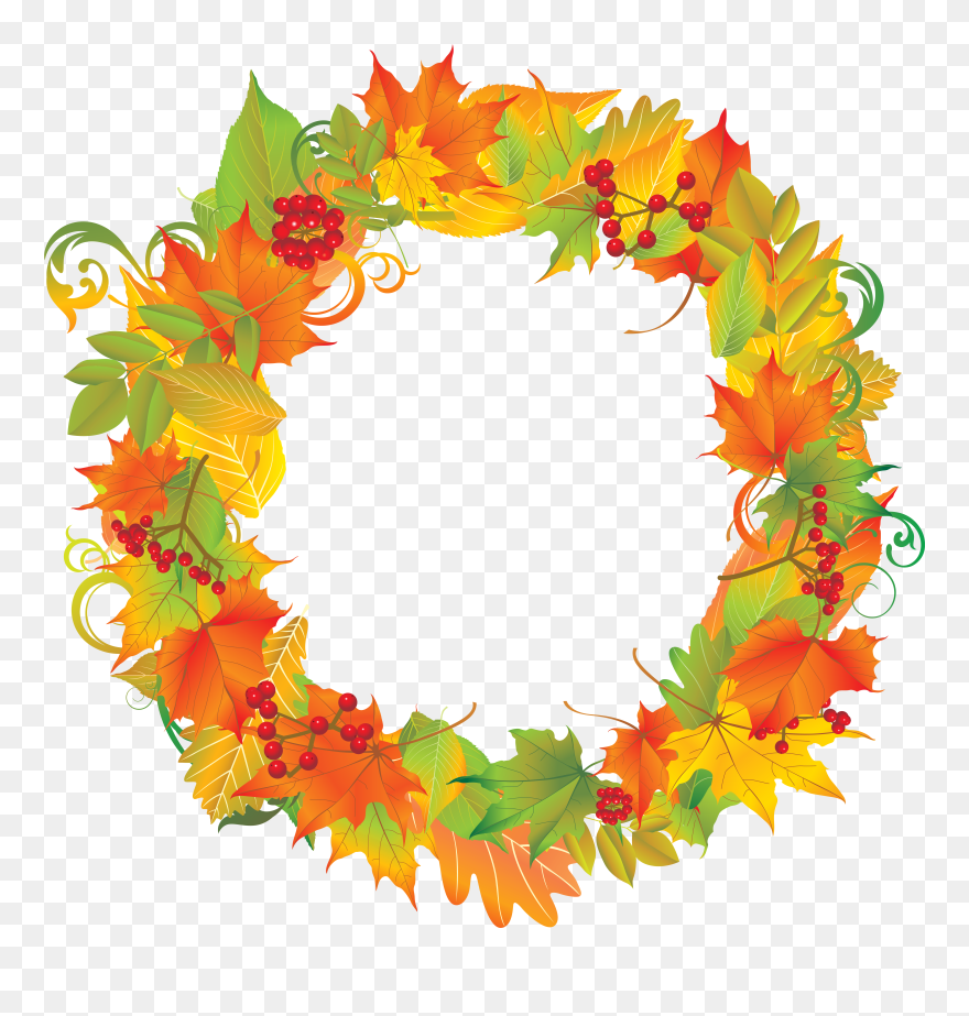 Fall Clip Art, Autumn Wreaths, Subway Art, Clipart - Fall Wreath Clipart Png Transparent Png