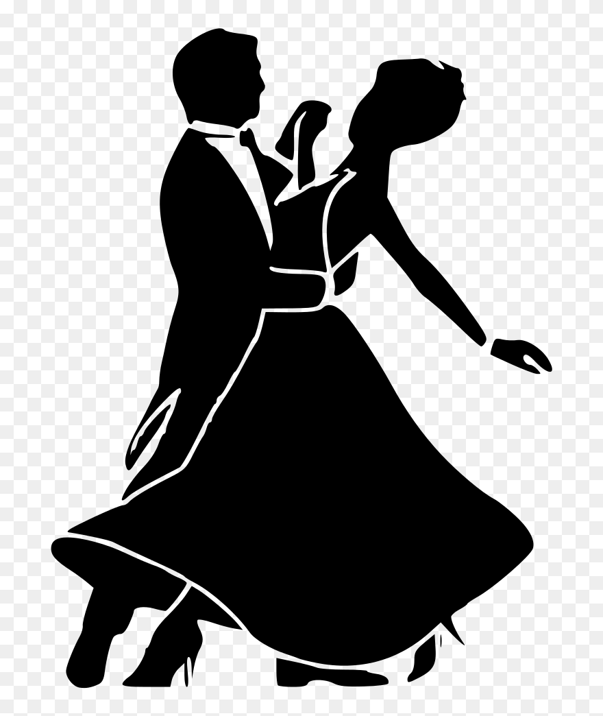 Svg Black And White Download Dancers Silhouette At - Black And White Ballroom Dance Clipart