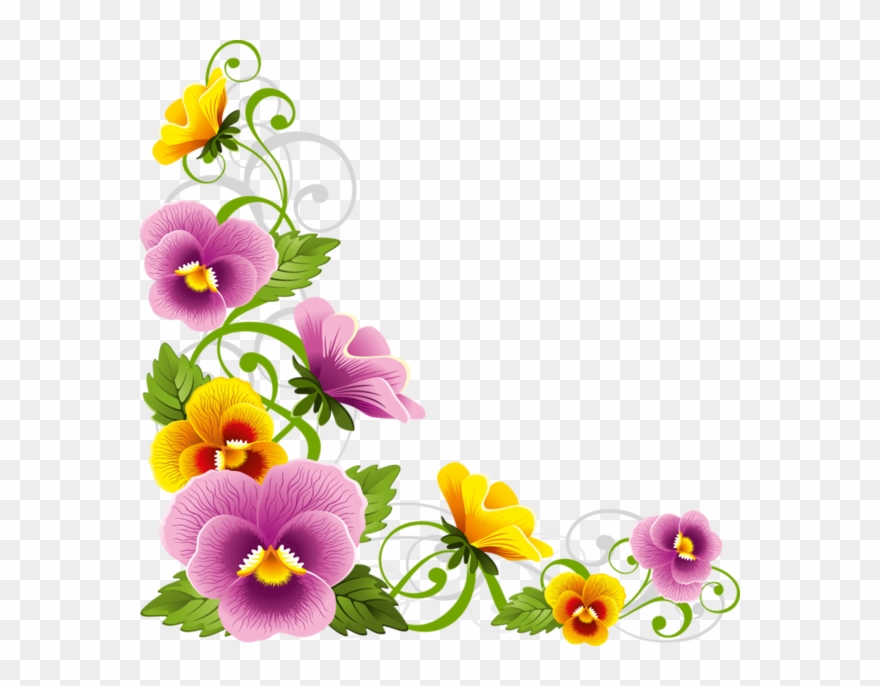 Download Flower Corner Border Png Clipart Borders And - Flower Borders Corner Png Transparent Png