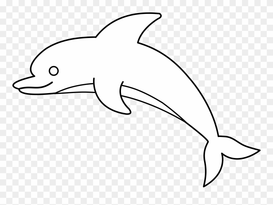 Dolphin Clipart, Outline, Pta, Line Art, Dolphins, - Dolphin Clip Art Black And White - Png Download