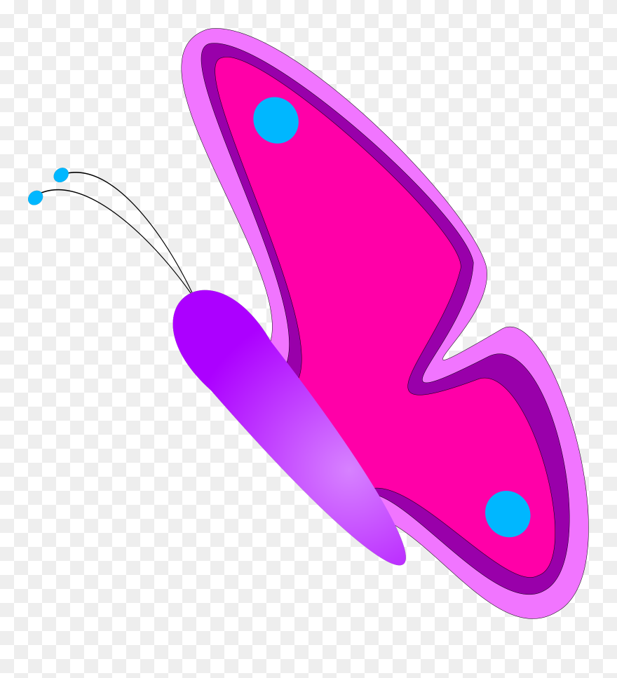 Butterfly Flying Purple - Butterfly Clip Art Side - Png Download