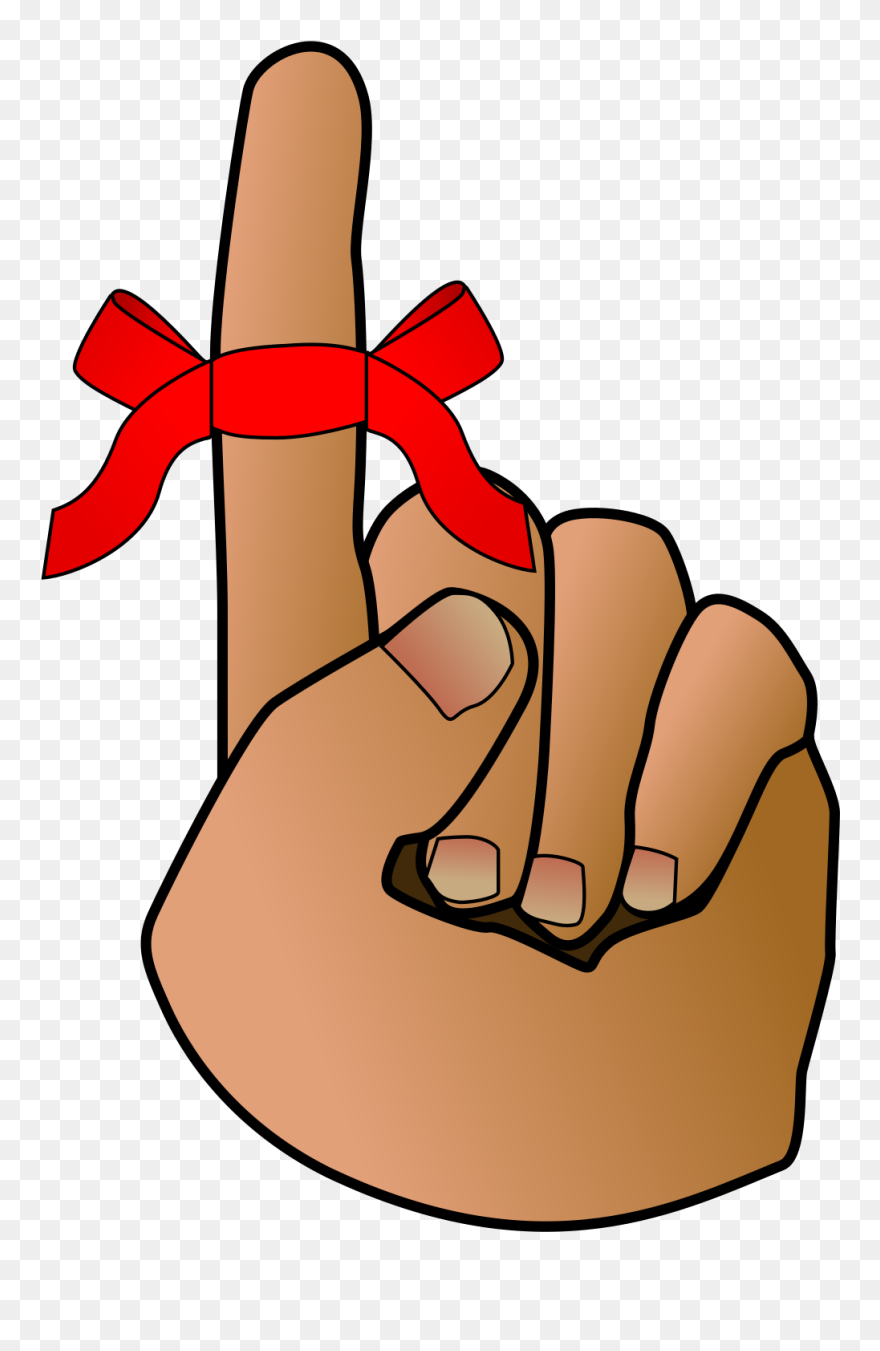 This Free Clip Arts Design Of Reminder Hand - Clipart Finger With String Tied Around - Png Download