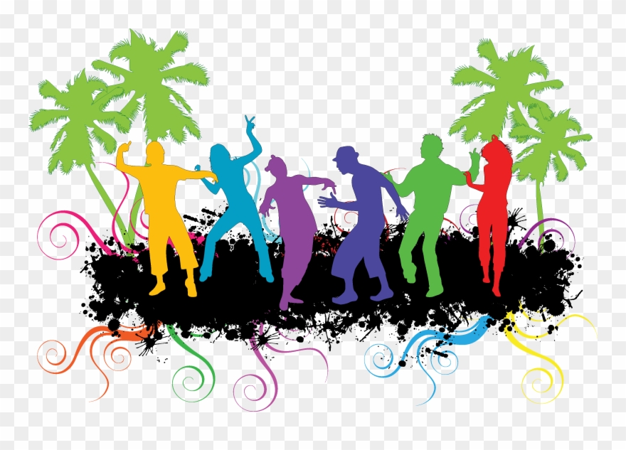 Dance Party Clip Art Silhouette Transprent Png - Dance Party Background Clipart Transparent Png