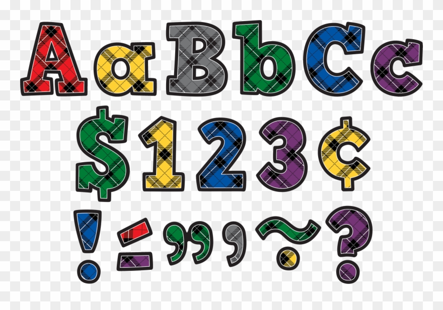 Letter Clipart Bulletin Board - Teacher Created Resources 4" Plaid Bold Block Letters - Png Download
