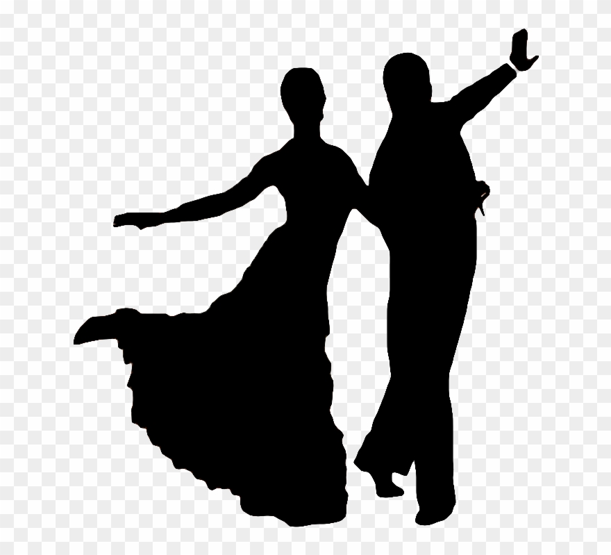 Dancing Clipart Dance Club - Ballroom Dancing Silhouettes Free - Png Download