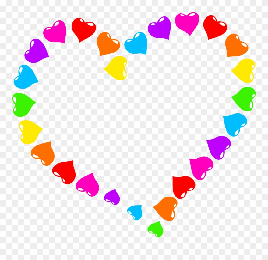 Clipart - Rainbow Heart Clip Art - Png Download