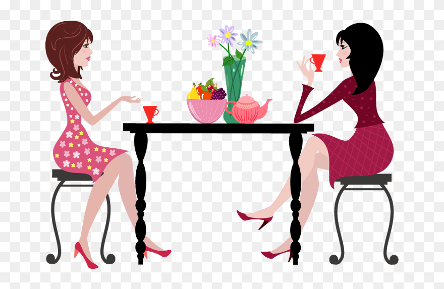 Clip Art - Having Coffee Cartoon - Png Download