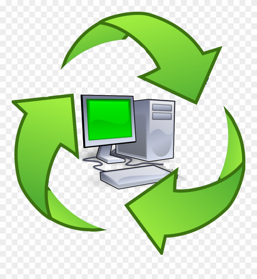 Re-computer - Earth Reduce Reuse Recycle Clipart