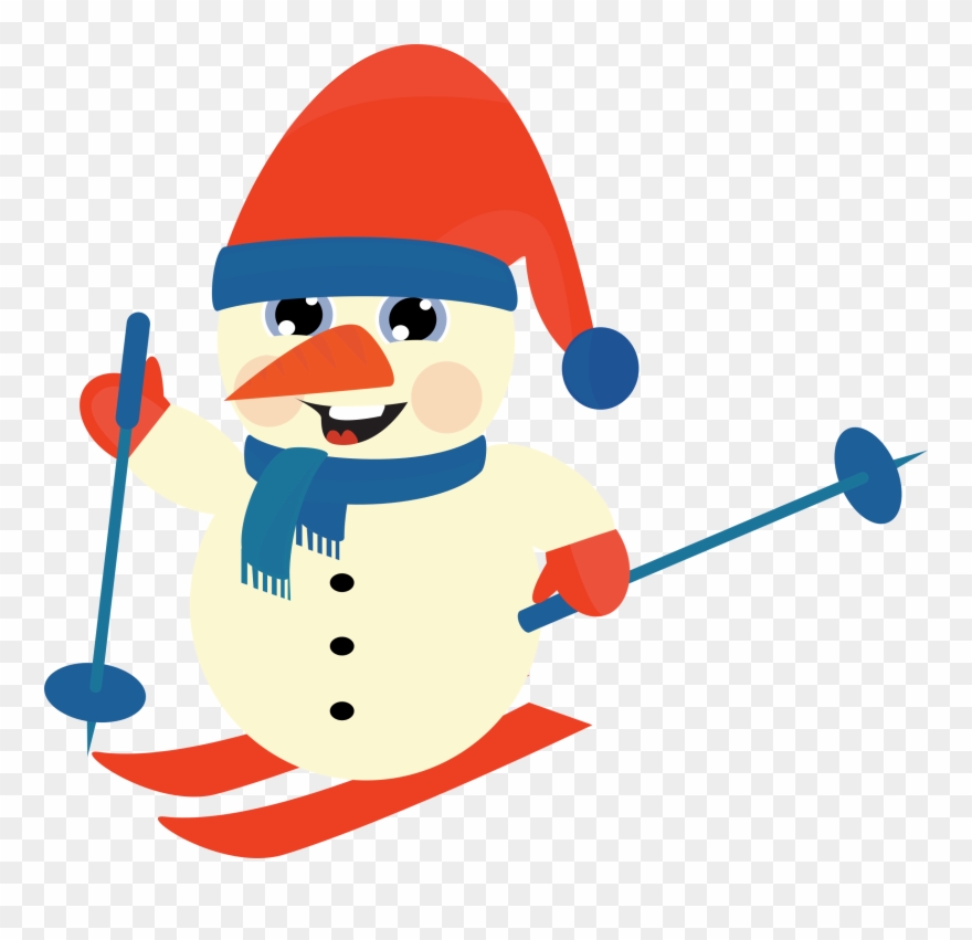 Big Image - Snow Man Ski Clipart