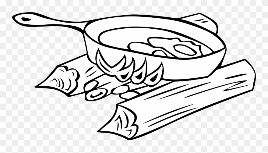 Campfire - Cooking - Clipart - Fry Clipart Black And White - Png Download