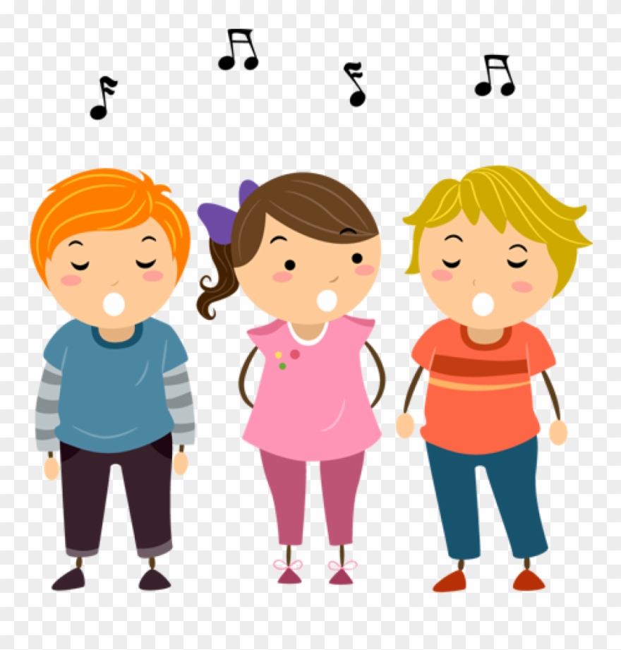 Clipart Choir Student Clipart Choir Cute Borders Vectors - Cartoon Children Singing - Png Download