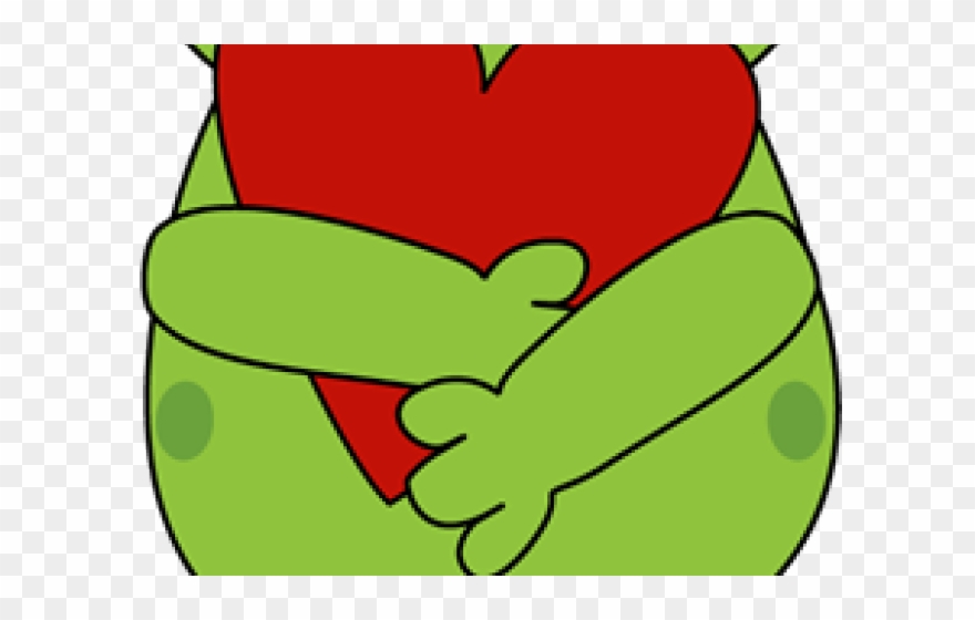 Green Frog Clipart Heart Clipart - Clip Art - Png Download