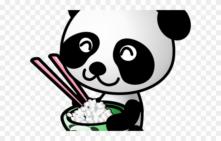 Panda Clipart Food - Little Panda Cartoon - Png Download