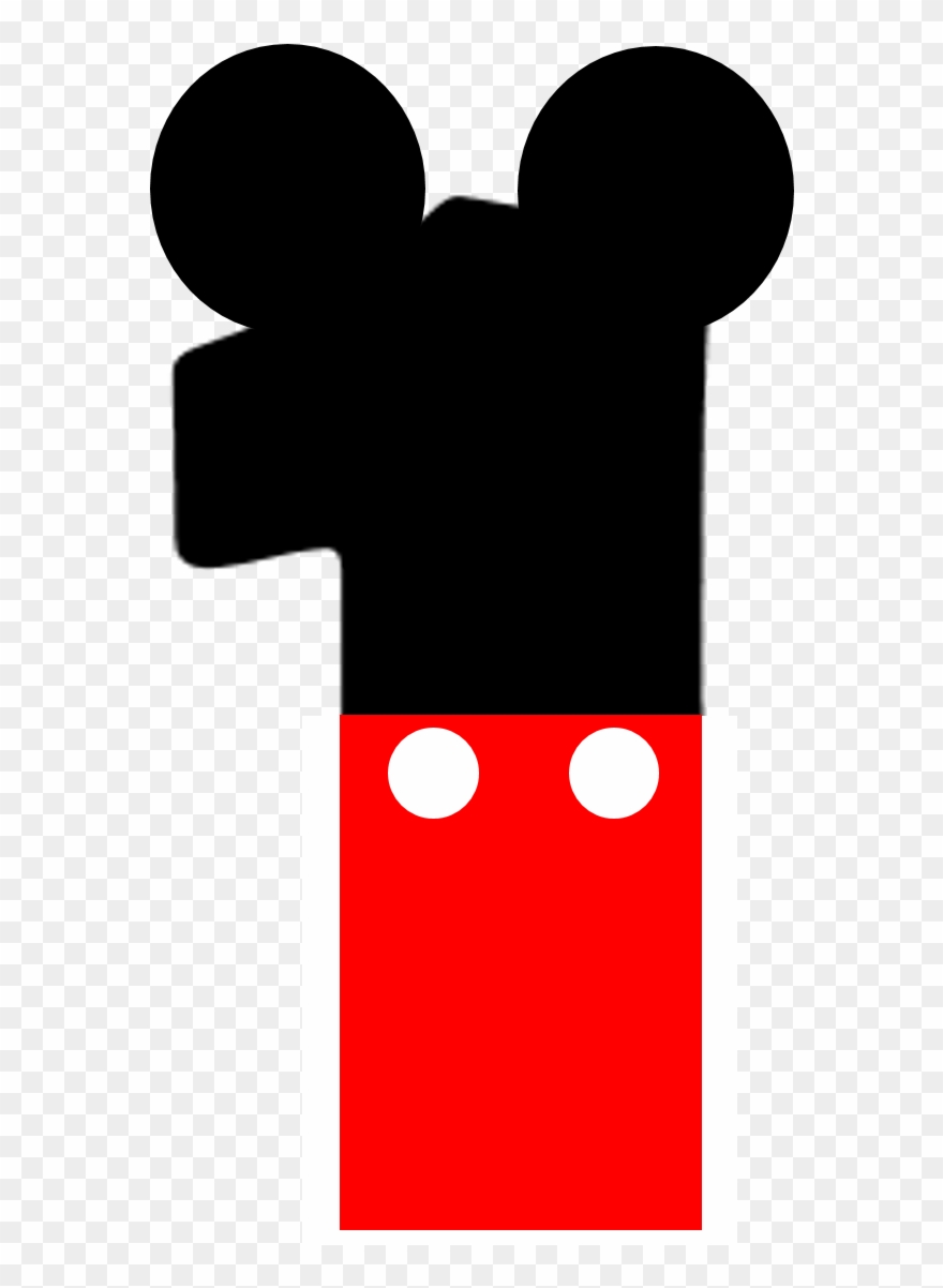Mickey Mouse Number 1 Png Clip Art Black And White - Mickey Mouse Number 1 Clipart Transparent Png