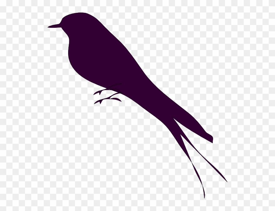 Mockingbird Small Bird On A Branch Clip Art At Vector - Bird Silhouette - Png Download