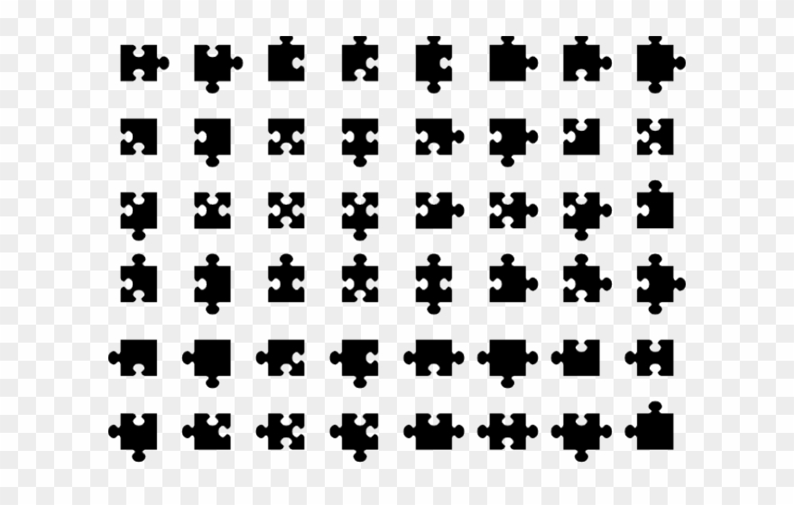 Puzzle Pieces Vector - Black Jigsaw Puzzle Tattoo Clipart
