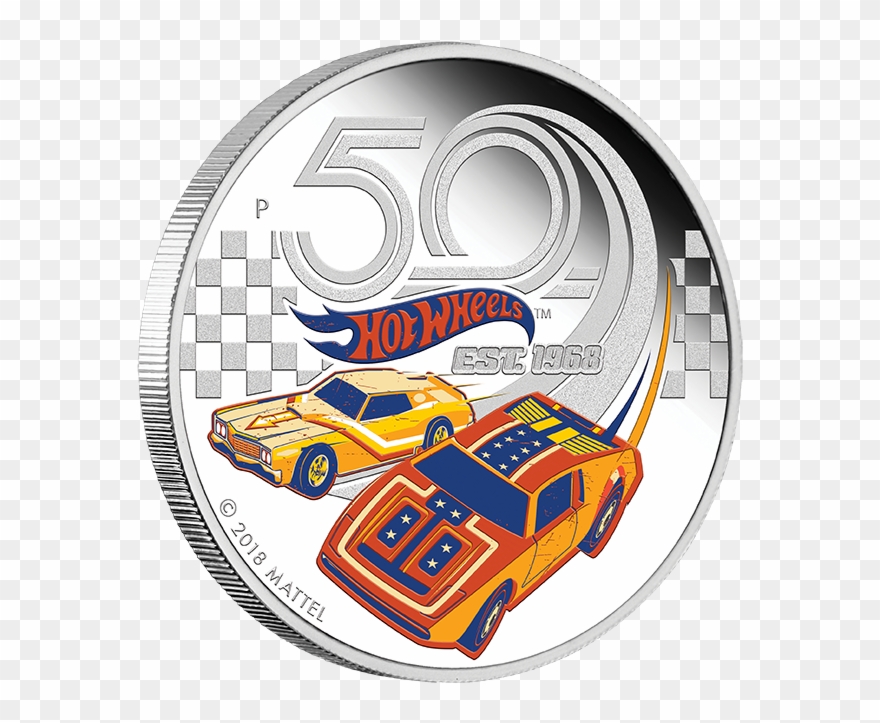 50 Years Of Hot Wheels 2018 Silver Proof Coin Hot Wheels 50th