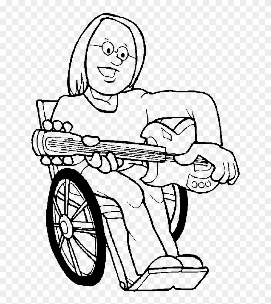 Hot Wheels Music Car Coloring Pages - Disabled Of China Clipart Black And White - Png Download