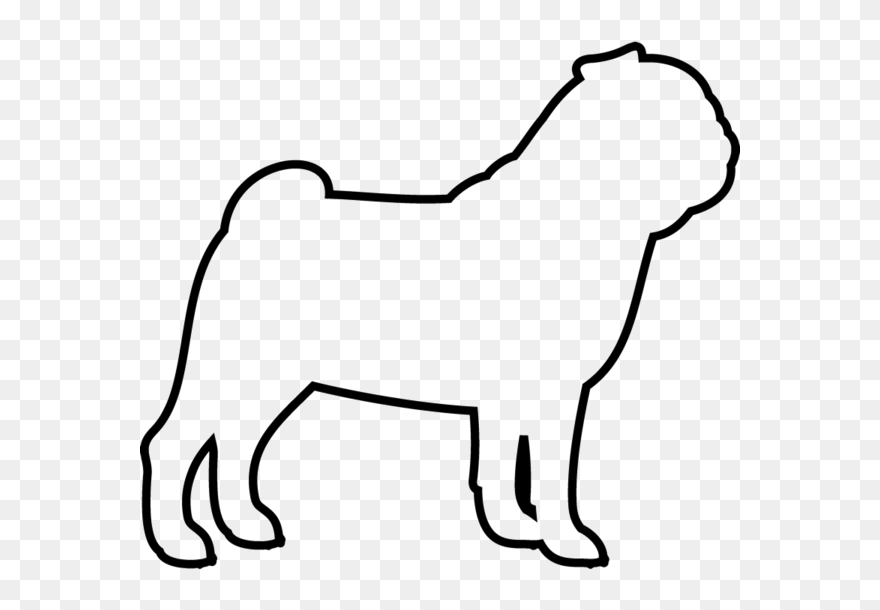 Pug Outline Drawing At - Outline Of A Pug Clipart