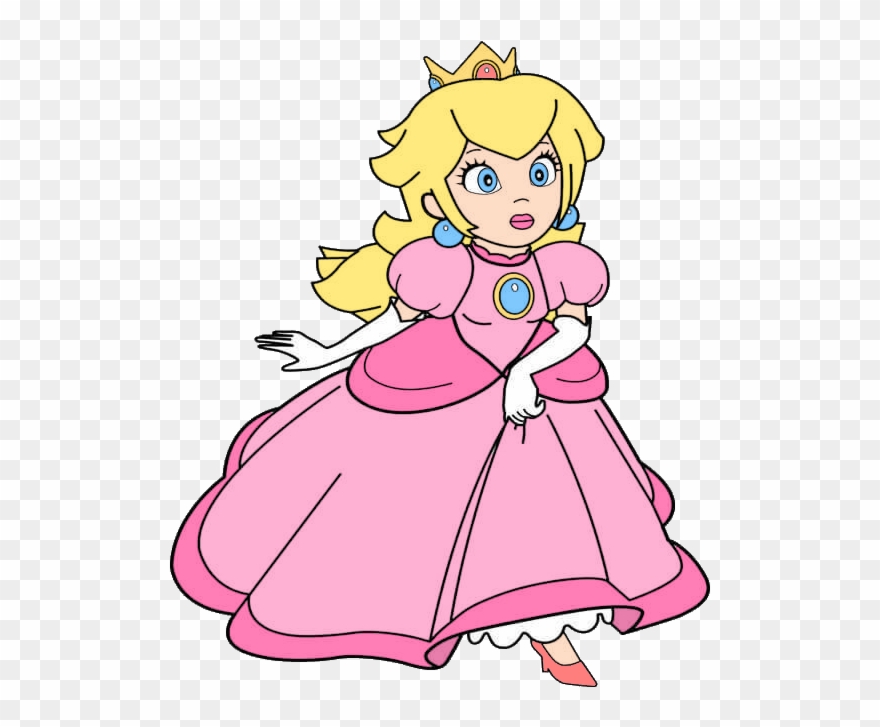 Super Mario Bros Clip Art Red - Princess Peach - Png Download